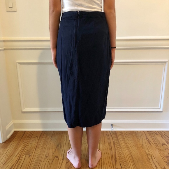 Banana Republic Navy Wrap Effect Skirt - Picture 4 of 6